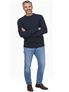 Suéter Masculino Adulto Liso ST-01 Cold Land Marinho