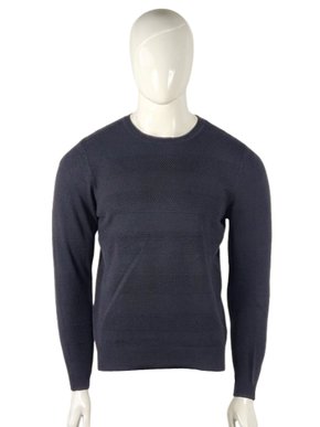 Suéter Masculino Gola Redonda Modal Trabalhado S03225 Dunialin Preto