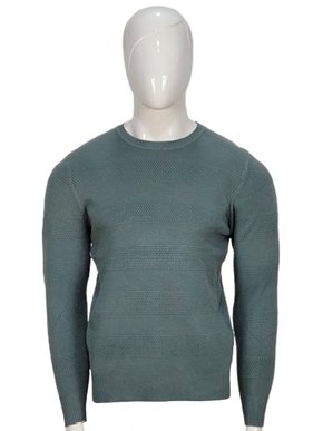 Suéter Masculino Gola Redonda Modal Trabalhado S03225 Dunialin Verde