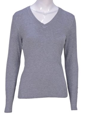 Suéter Tricô Feminino Detalhe Punho Com Botões 2453 Dunialin Cinza