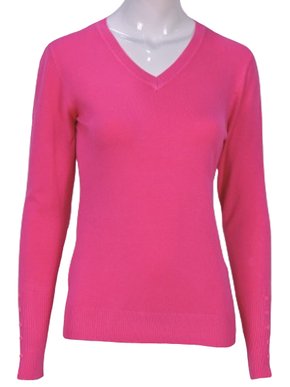 Suéter Tricô Feminino Detalhe Punho Com Botões 2453 Dunialin Pink