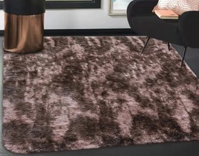 Tapete De Pelo 100% Poliéster 1,30m X 2,00m Texfine Têxtil Marrom Mescla