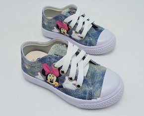 Tênis Bebê Feminino Lona Minnie 20BB Orto Bessa Jeans