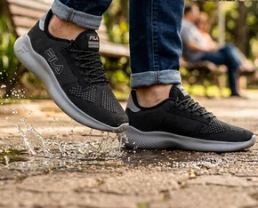 Tênis Clip Masculino Adulto F01TR00055 Fila Preto/Prata e Cinza