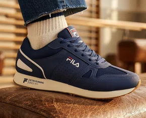 Tênis Masculino Fila Classic Runner SL F01L039 Marinho e Bege