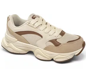 Tênis Sport Style Graviton 22790P Logus Champanhe e Caramelo