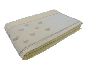 Toalha De Banho Jacquard 70 X 1,40 Amores Bouton Baunilha