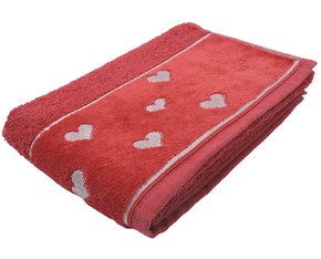 Toalha De Rosto Jacquard 50 X 70 Amores Bouton Marsala