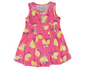 Vestido Curto Feminino Infantil Estampado Com Pregas 746 Tacadu Rosa