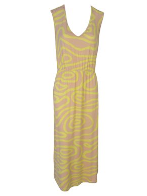 Vestido Midi Regata Plus Size V590M Vila Flor Areia e Verde