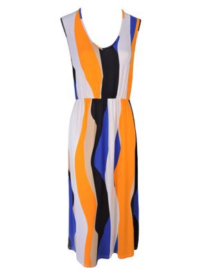 Vestido Midi Regata Plus Size V590M Vila Flor Laranja e Royal