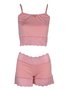 Baby Doll Feminino Adulto Liso De Liganete E Renda 415 Versally Rosé