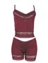 Baby Doll Feminino Adulto Liso De Liganete E Renda 410 Versally Vinho