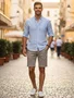 Bermuda De Sarja Masculina Adulto Essencial 3009015 Ogochi Bege