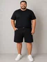 Bermuda De Sarja Masculina Plus Size Newfriend Preto