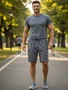Bermuda Masculina Adulto Spandex A805 Stile Cinza