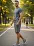 Bermuda Masculina Adulto Spandex A805 Stile Cinza