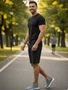 Bermuda Masculina Adulto Spandex A805 Stile Preto