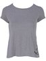 Blusa Baby Look Feminina Adulta Com Detalhe Blessed 7030 Paty Gloss Mescla