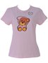 Blusa Baby Look Feminina Adulto Estampa Urso 31606 Vanton Rosa