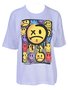 Blusa Feminina Adulto Manga Curta Estampa Emojis Colors 123222004 Over Branco