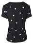 Blusa Manga Curta Feminina Adulto Estampa Flor 4E0V Hering Preto