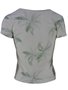 Blusa Manga Curta Feminina Adulto Estampada V559M Vila Flor Creme E Verde Água