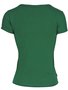 Blusa Manga Curta Feminina Adulto Lisa Detalhe Botões V0007 Vila Flor Verde Tropical