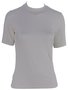 Blusa Manga Curta Feminina Adulto Lisa Gola Alta V561M Vila Flor Creme