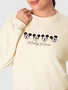 Blusão Amplo Feminino Estampa Mickey 1000137362 Malwee Off White