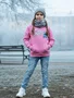 Blusão Moletom Canguro Feminino Juvenil 10-16 Stitch 1000132205 Malwee Rosa