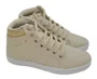 Bota Feminina Juvenil Casual Holográfico MDIBK80 Mendii Creme e Dourado