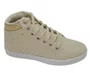 Bota Feminina Juvenil Casual Holográfico MDIBK80 Mendii Creme e Dourado