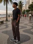 Calça de Moletom Tradicional Masculina 30939 Fatal Marrom
