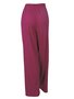 Calça Feminino Adulto Pantalona Em Malha Three Hands Uva