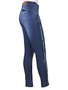 Calça Jeans Estonada Feminina Adulto Detalhe Recorte 5539/539 Dinar Azul Jeans