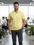 Camisa Polo Em Piquet Lisa Masculina Adulto PPML-110 Code Blue Amarelo