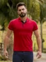 Camisa Polo Masculina Adulto Manga Curta Lisa 10706 Sigosta Vinho