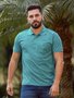 Camisa Polo Masculina Adulto Manga Curta Piquê Com Bolso 7629 Sigosta Verde Tropical
