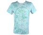Camiseta Masculina Adulto Manga Curta Estampa Onda Mancha 1000079418 Verde Água