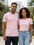 Camiseta De Algodão Unissex HT102 Har Têxtil Rose