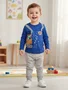 Camiseta Infantil Masculina 1-3 Dino Hello 55921 Brandili Azul