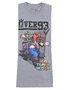 Camiseta Manga Curta Masculina Adulto Estampa Mario e Luigi 124211049 Over Mescla