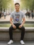 Camiseta Manga Curta Masculina Adulto Estampa Mario e Luigi 124211049 Over Mescla