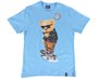 Camiseta Manga Curta Masculina Juvenil Estampa Urso Com Óculos 31512 Vanton Azul Celeste