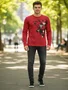 Camiseta Manga Longa Masculina Adulta Paisagens 24407 Fatal Vermelho