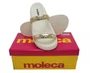 Chinelo Feminino Adulto Metalizado Craquelê 5507.101 Moleca Dourado e Branco Off