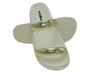Chinelo Feminino Adulto Metalizado Craquelê 5507.101 Moleca Dourado e Branco Off