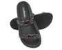Chinelo Feminino Adulto Camurça Onça 5507.101 Moleca Preto e Grafite
