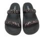 Chinelo Feminino Adulto Camurça Onça 5507.101 Moleca Preto e Grafite